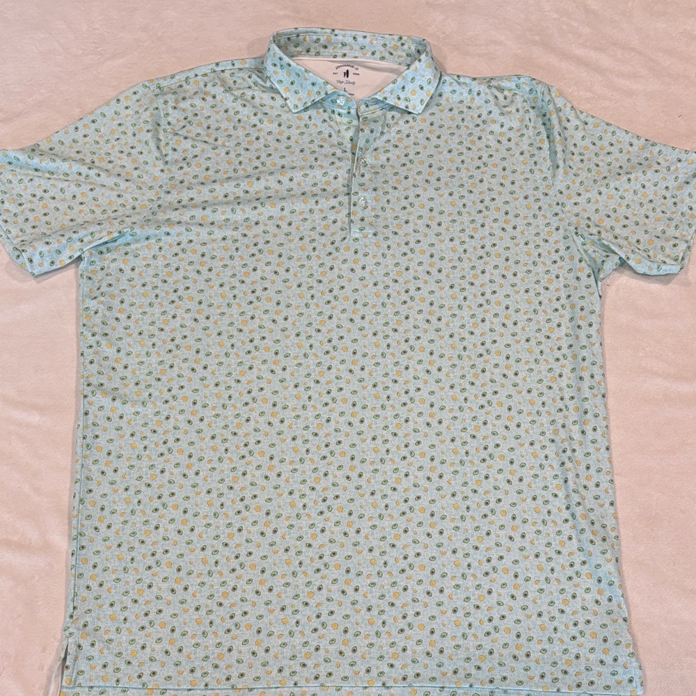 johnnie-O Aqua Avocado Print Polo Shirt